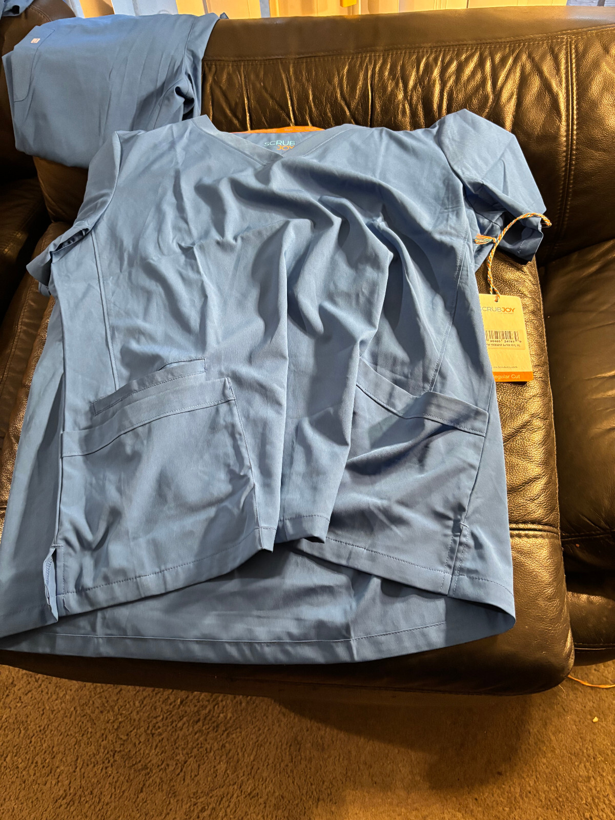 Scrub joy blue top ladies size LARGE new with tags Studio wardrobe sale