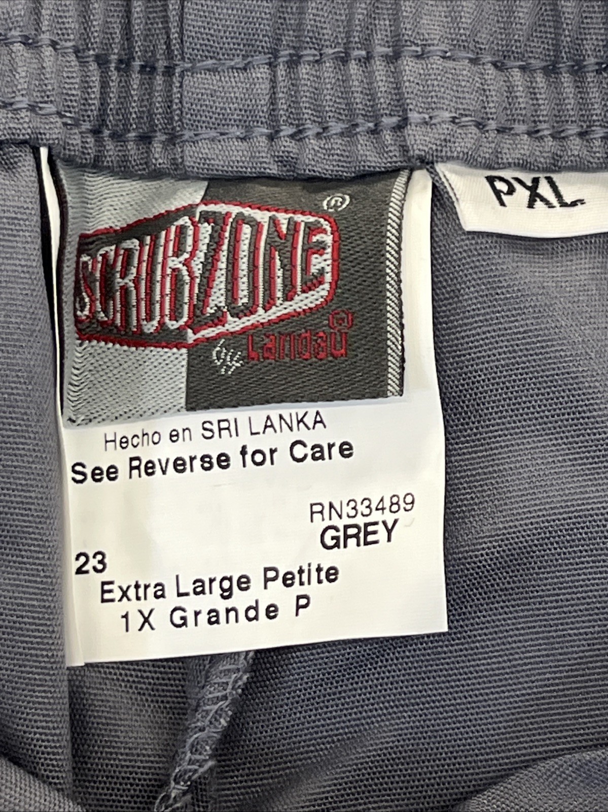 Landau ScrubZone Modern Tailored Fit Scrub Pants Petite XL Grey Cargo NEW