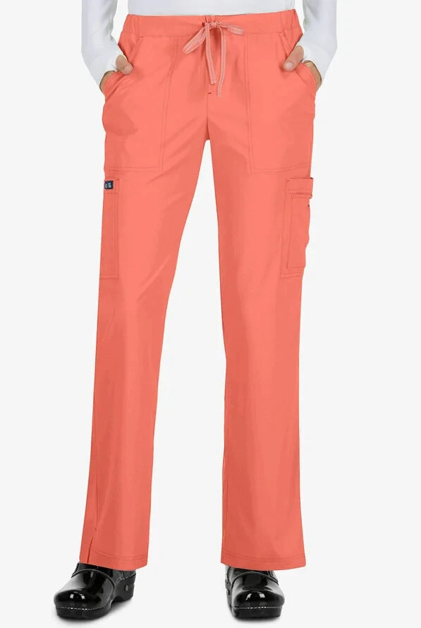 KOI BASIC HOLLY 8 POCKET CARCO SCRUB PANTS IN CORAL IN ALL SIZES # 731 NWT