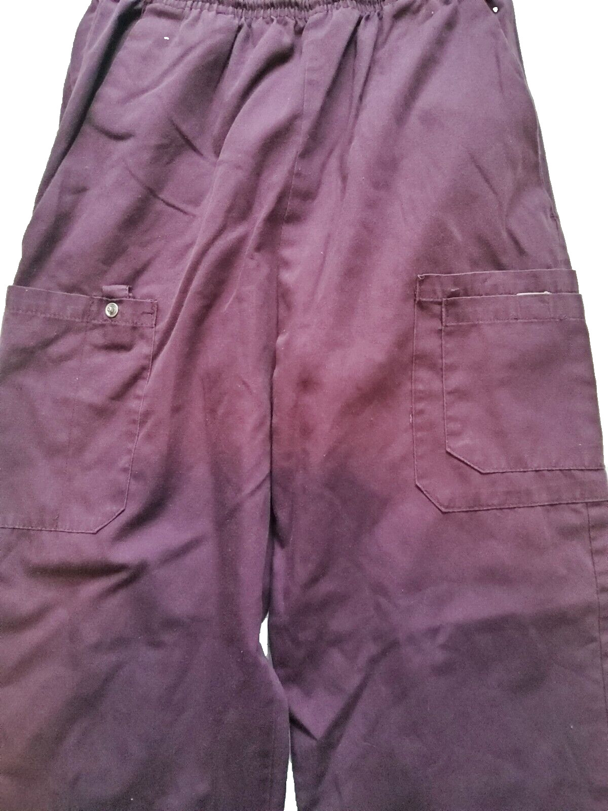 Fashion Seal Healthcare Ladies Burgundy Scrubs Drawstring Pockets XS
