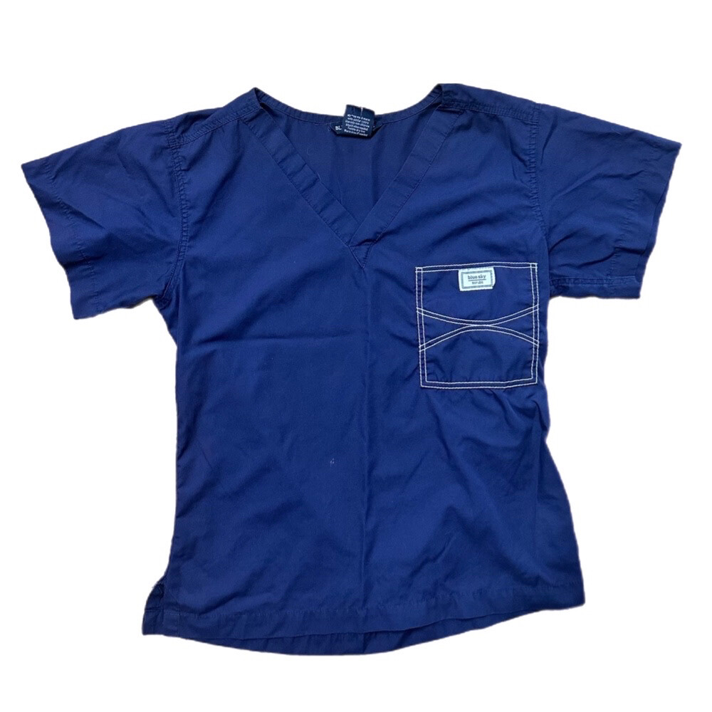 Blue Sky Co Scrubs short sleeve scrub top shirt Skinny Scrubs SIZE XXSMALL