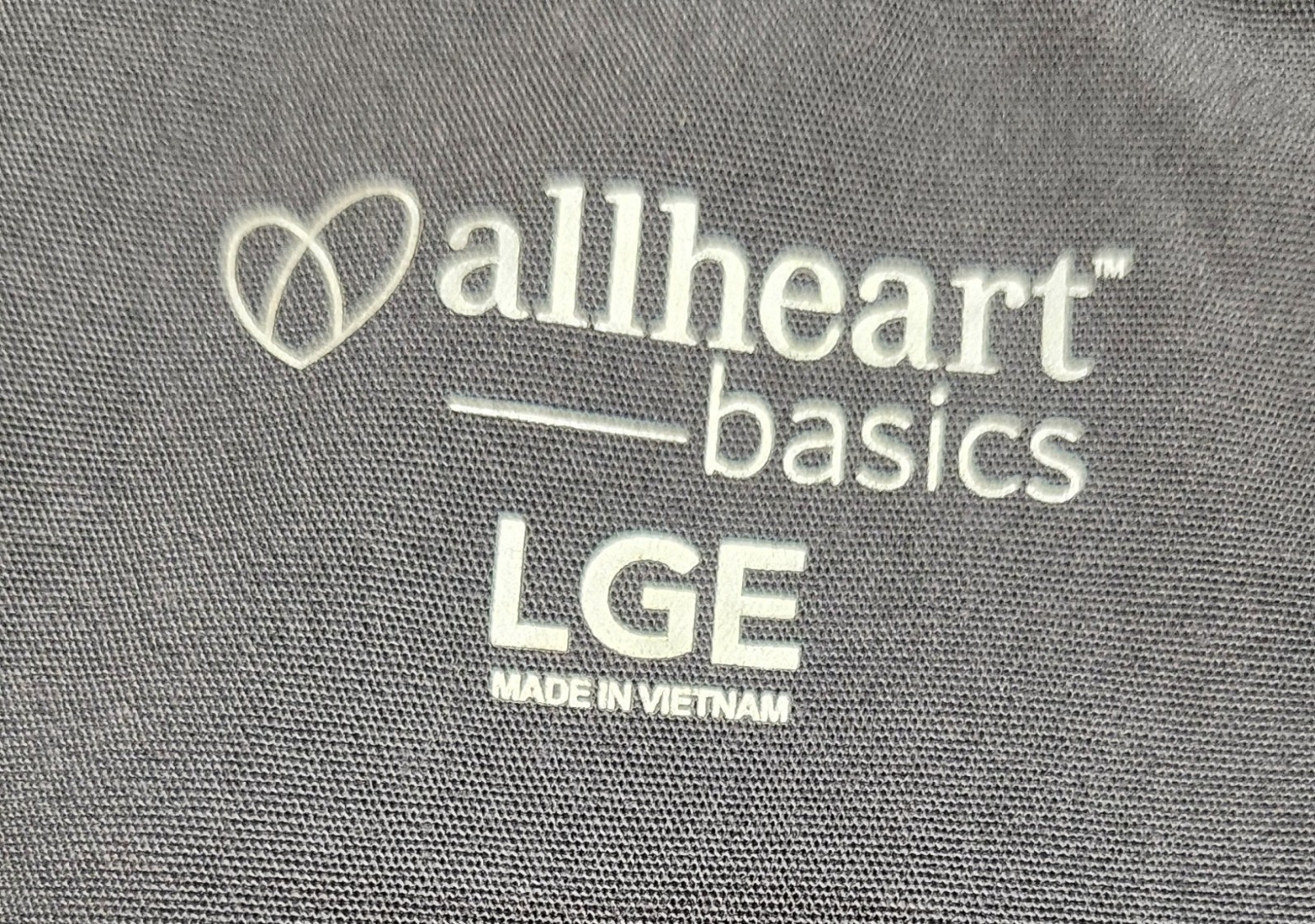 Lot of 2 AllHeart Basics Scrub Tops Navy Blue Sz L V-Neck Medical Nurse Uniform