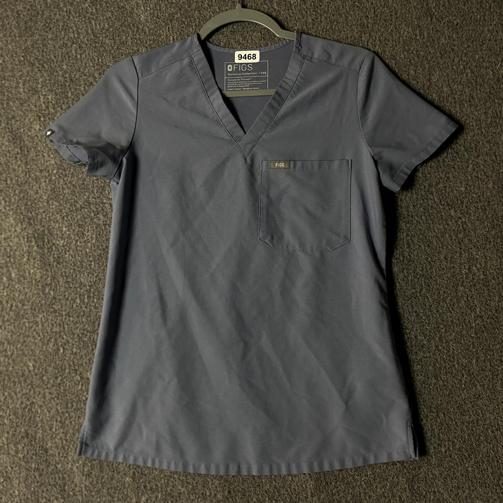 Figs Women’s Size XXS Catrina One Pocket Blue Scrub Top
