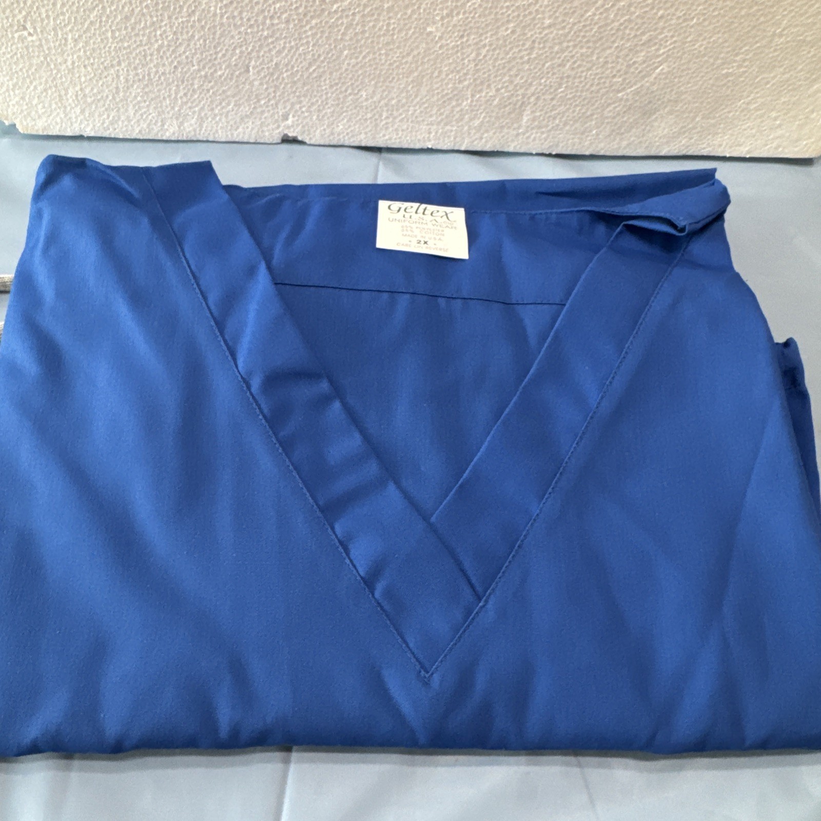 Unisex Cotton/Polyester V-Neck Scrub Top & Bottom Set Royal BLue 2X